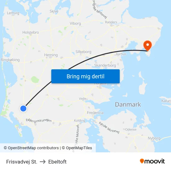 Frisvadvej St. to Ebeltoft map