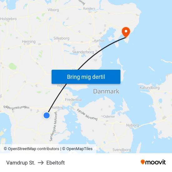 Vamdrup St. to Ebeltoft map