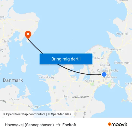 Havnsøvej (Sennepshaven) to Ebeltoft map