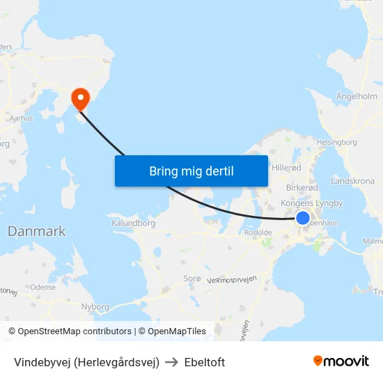 Vindebyvej (Herlevgårdsvej) to Ebeltoft map