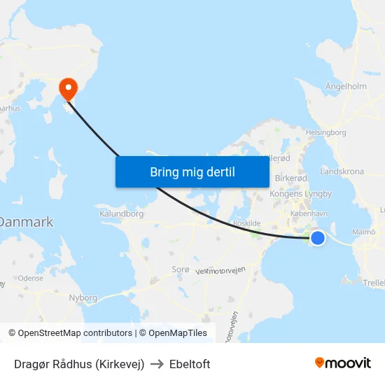 Dragør Rådhus (Kirkevej) to Ebeltoft map