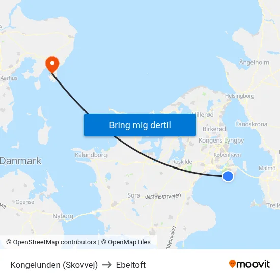 Kongelunden (Skovvej) to Ebeltoft map