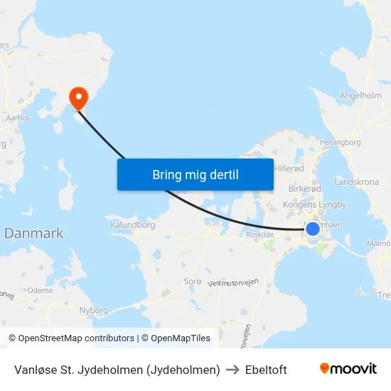 Vanløse St. Jydeholmen (Jydeholmen) to Ebeltoft map