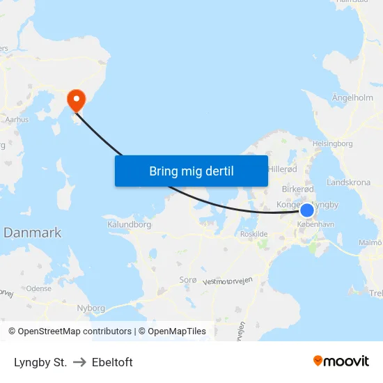 Lyngby St. to Ebeltoft map