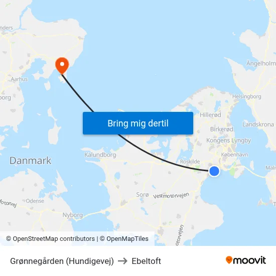 Grønnegården (Hundigevej) to Ebeltoft map
