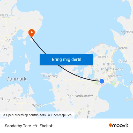 Sønderby Torv to Ebeltoft map
