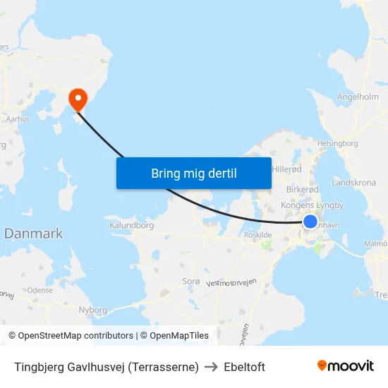 Tingbjerg Gavlhusvej (Terrasserne) to Ebeltoft map