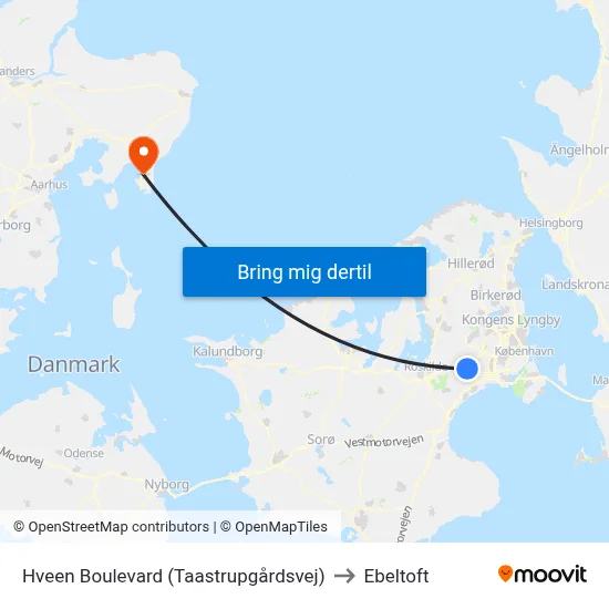 Hveen Boulevard (Taastrupgårdsvej) to Ebeltoft map