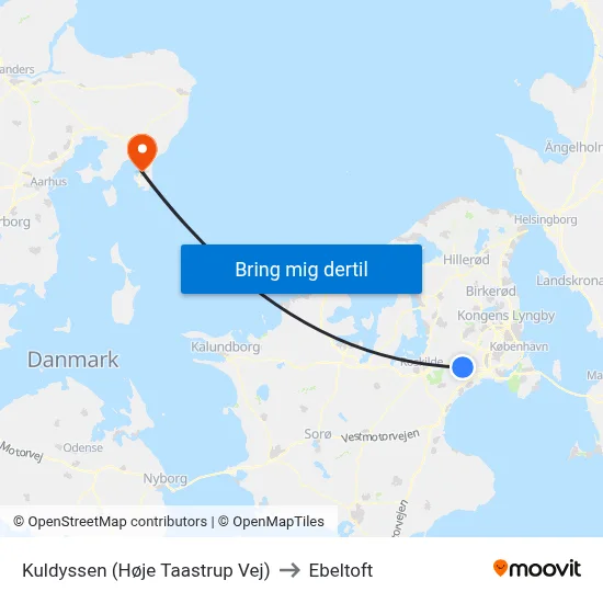 Kuldyssen (Høje Taastrup Vej) to Ebeltoft map