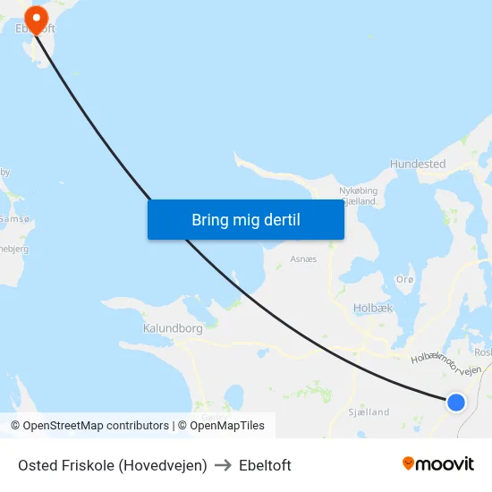 Osted Friskole (Hovedvejen) to Ebeltoft map