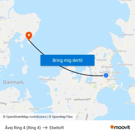Åvej Ring 4 (Ring 4) to Ebeltoft map