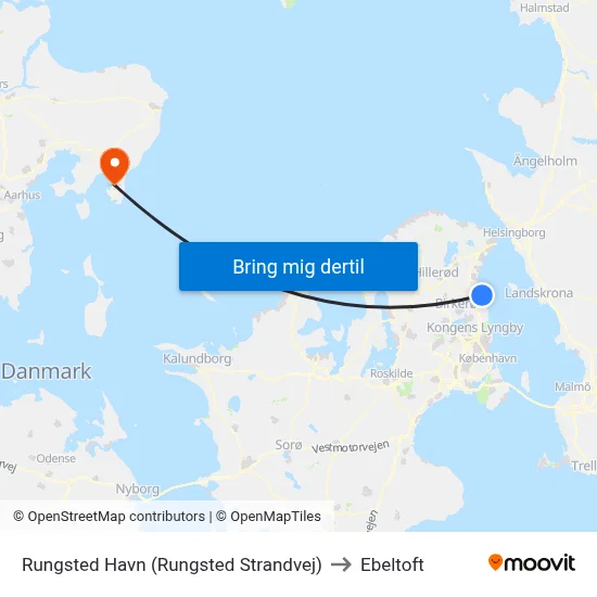 Rungsted Havn (Rungsted Strandvej) to Ebeltoft map