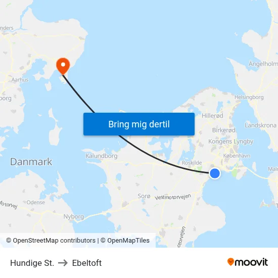 Hundige St. to Ebeltoft map