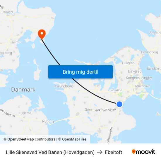 Lille Skensved Ved Banen (Hovedgaden) to Ebeltoft map