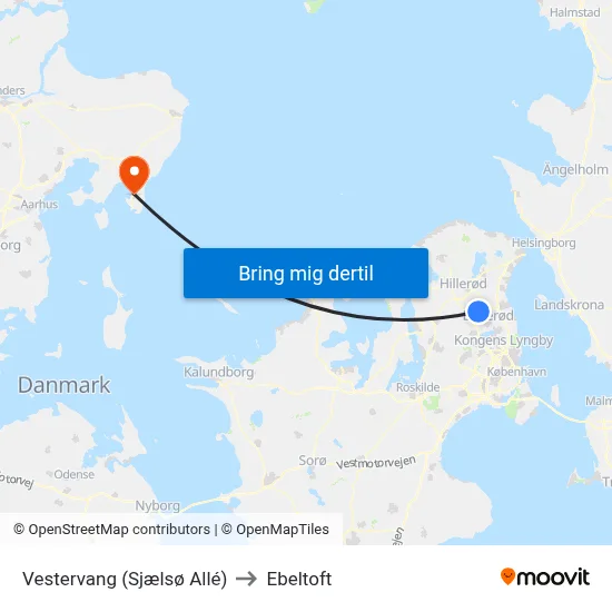 Vestervang (Sjælsø Allé) to Ebeltoft map