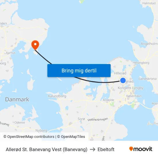 Allerød St. Banevang Vest (Banevang) to Ebeltoft map