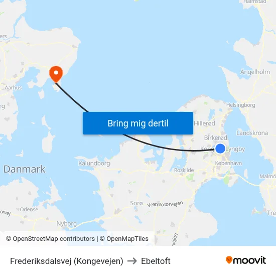 Frederiksdalsvej (Kongevejen) to Ebeltoft map