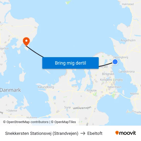 Snekkersten Stationsvej (Strandvejen) to Ebeltoft map