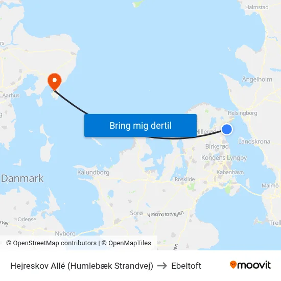 Hejreskov Allé (Humlebæk Strandvej) to Ebeltoft map