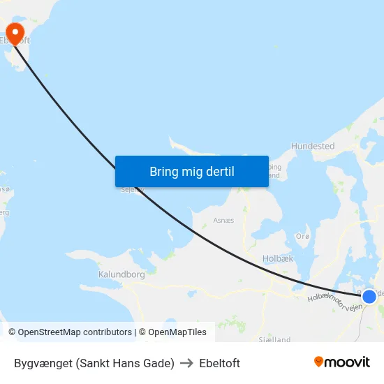 Bygvænget (Sankt Hans Gade) to Ebeltoft map