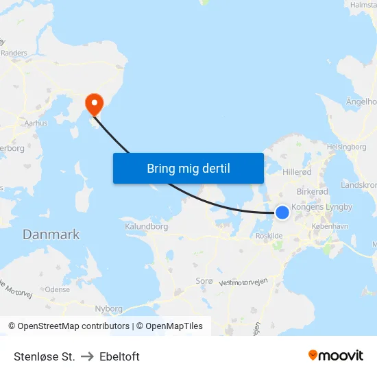 Stenløse St. to Ebeltoft map