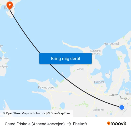 Osted Friskole (Assendløsevejen) to Ebeltoft map
