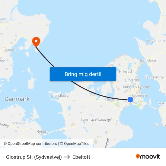 Glostrup St. (Sydvestvej) to Ebeltoft map