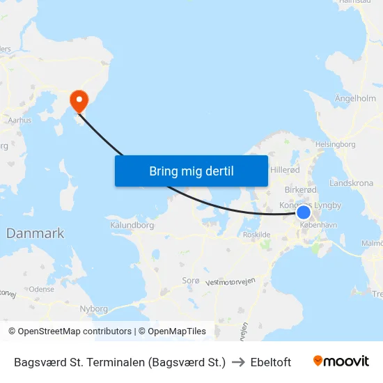 Bagsværd St. Terminalen (Bagsværd St.) to Ebeltoft map