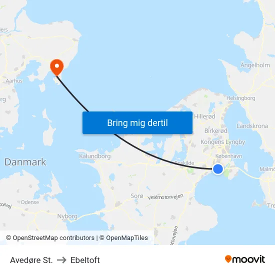 Avedøre St. to Ebeltoft map