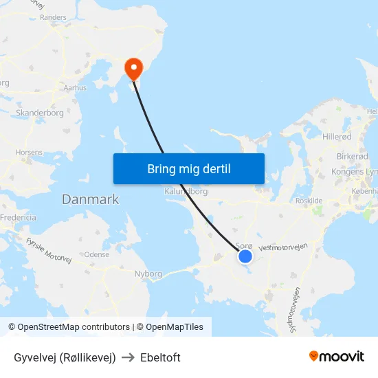 Gyvelvej (Røllikevej) to Ebeltoft map