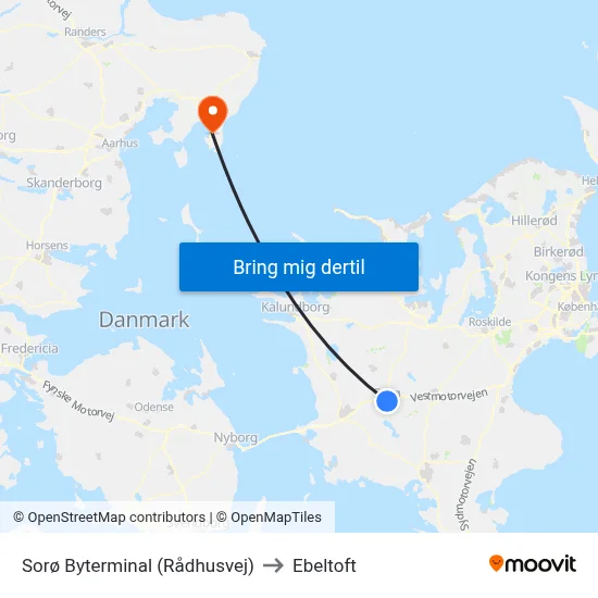 Sorø Byterminal (Rådhusvej) to Ebeltoft map