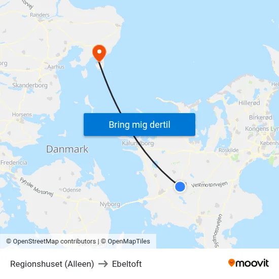 Regionshuset (Alleen) to Ebeltoft map