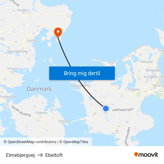 Elmebjergvej to Ebeltoft map