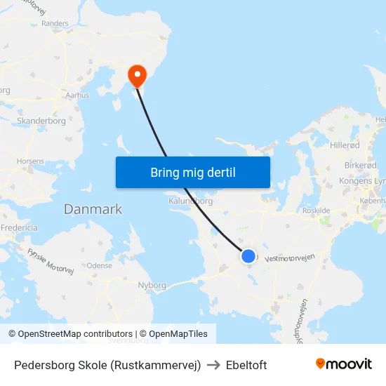 Pedersborg Skole (Rustkammervej) to Ebeltoft map