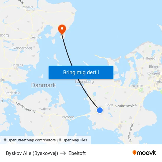 Byskov Alle (Byskovvej) to Ebeltoft map