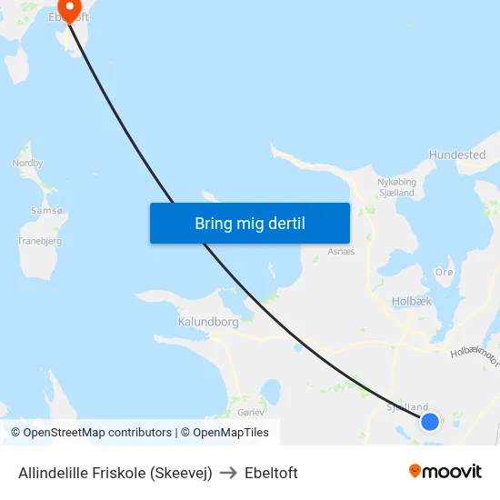 Allindelille Friskole (Skeevej) to Ebeltoft map