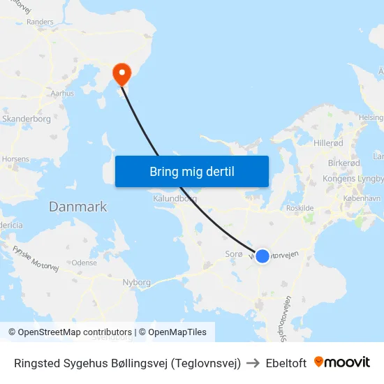 Ringsted Sygehus Bøllingsvej (Teglovnsvej) to Ebeltoft map