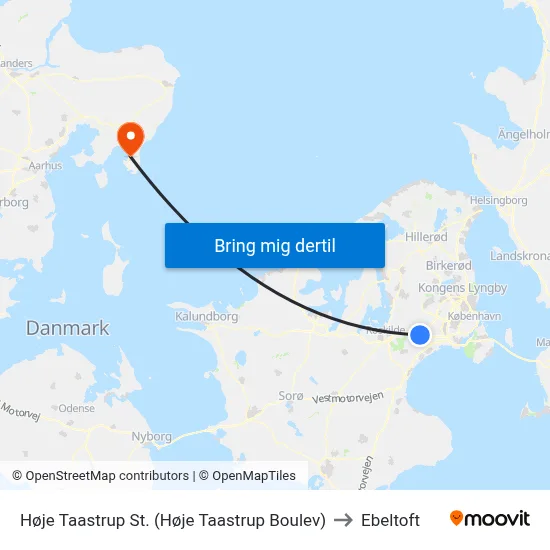 Høje Taastrup St. (Høje Taastrup Boulev) to Ebeltoft map