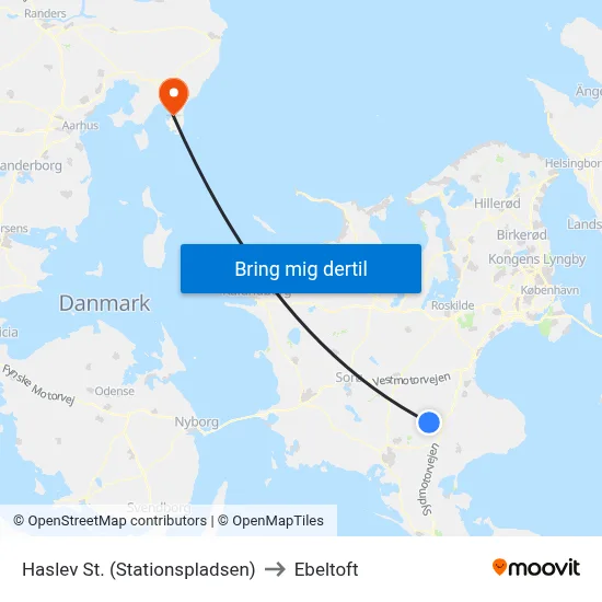 Haslev St. (Stationspladsen) to Ebeltoft map