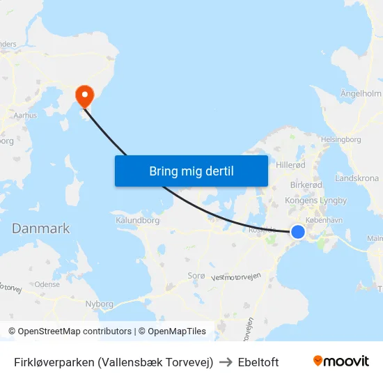 Firkløverparken (Vallensbæk Torvevej) to Ebeltoft map