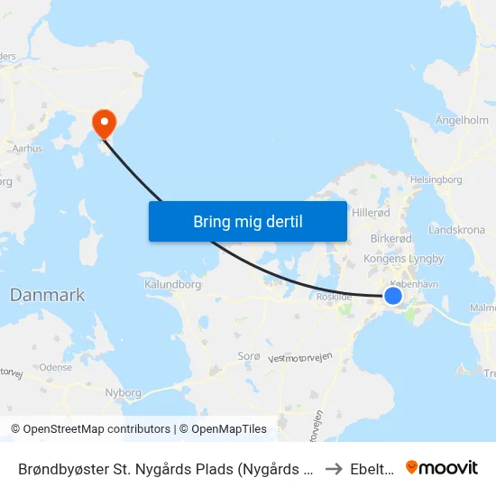 Brøndbyøster St. Nygårds Plads (Nygårds Plads) to Ebeltoft map