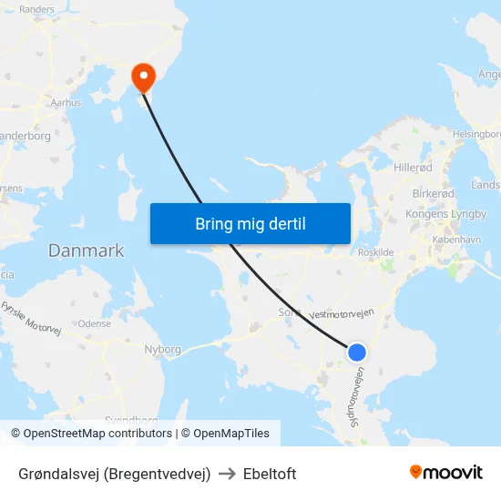 Grøndalsvej (Bregentvedvej) to Ebeltoft map