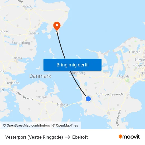 Vesterport (Vestre Ringgade) to Ebeltoft map