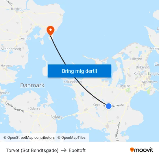 Torvet (Sct Bendtsgade) to Ebeltoft map