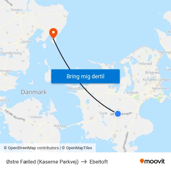 Østre Fælled (Kaserne Parkvej) to Ebeltoft map