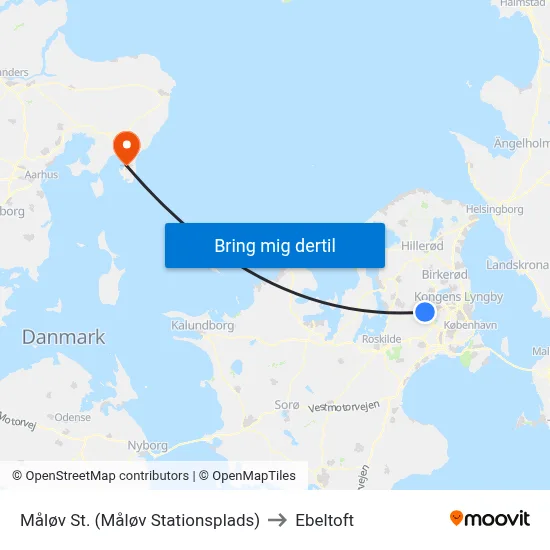 Måløv St. (Måløv Stationsplads) to Ebeltoft map