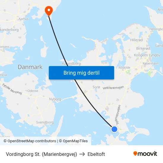 Vordingborg St. (Marienbergvej) to Ebeltoft map