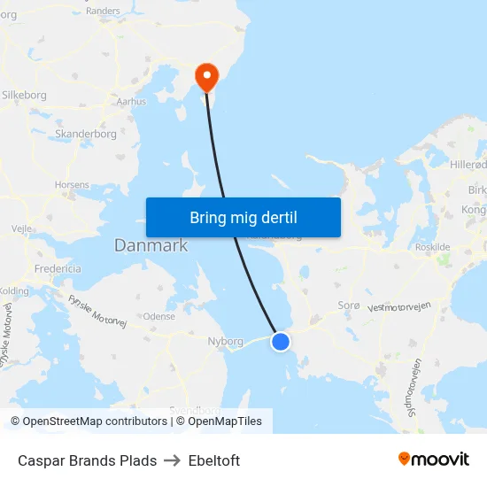 Caspar Brands Plads to Ebeltoft map