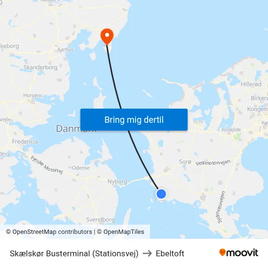 Skælskør Busterminal (Stationsvej) to Ebeltoft map