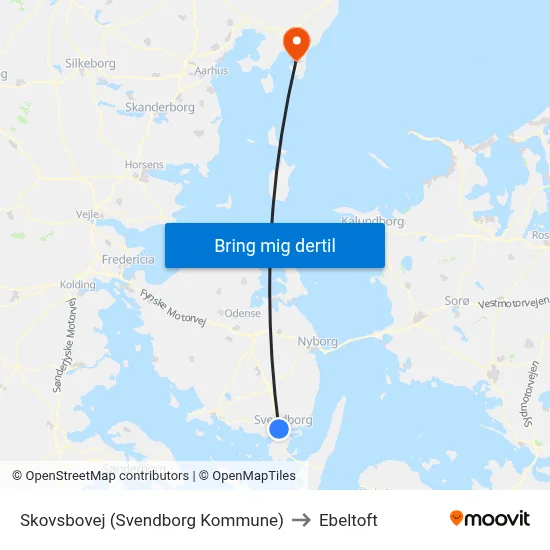 Skovsbovej (Svendborg Kommune) to Ebeltoft map